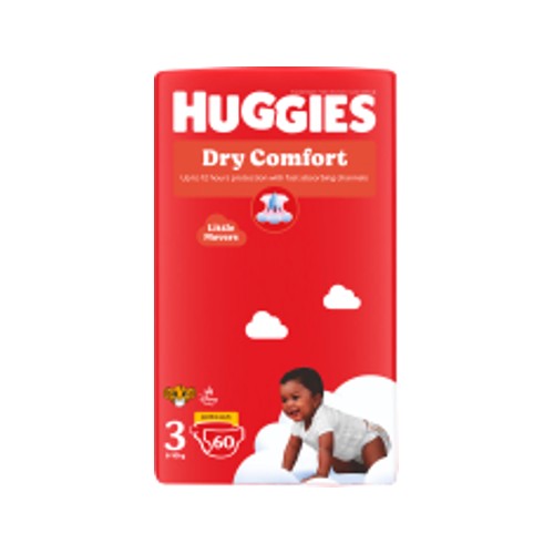 huggies dry comfort nappies size 3 jumbo 60s