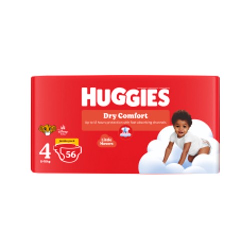 huggies dry comfort nappies size 4 jumbo 56s