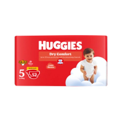 huggies dry comfort nappies size 5 jumbo 52s