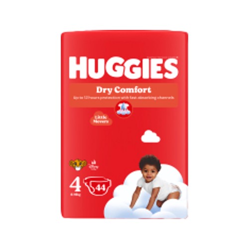 huggies dry comfort nappies value pack size 4 44s