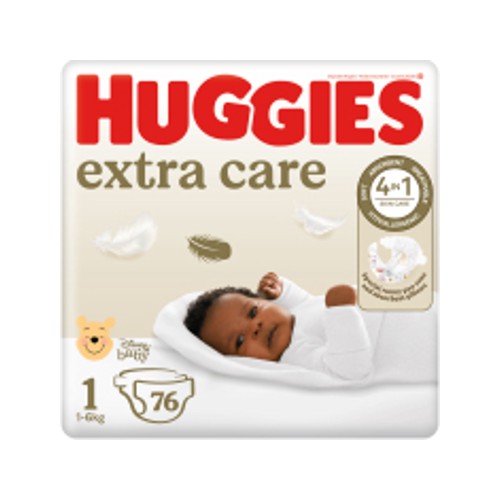 huggies extra care diaper value pack size 1 76s