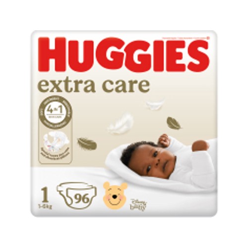 huggies extra care nappies size 1 96s