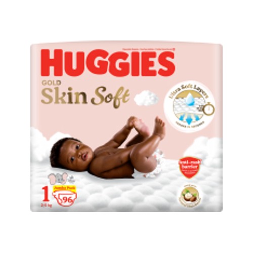 huggies gold skin soft jumbo pack size 1 96s
