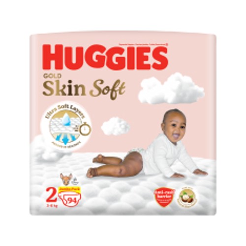huggies gold skin soft nappies size 2 jumbo 94s