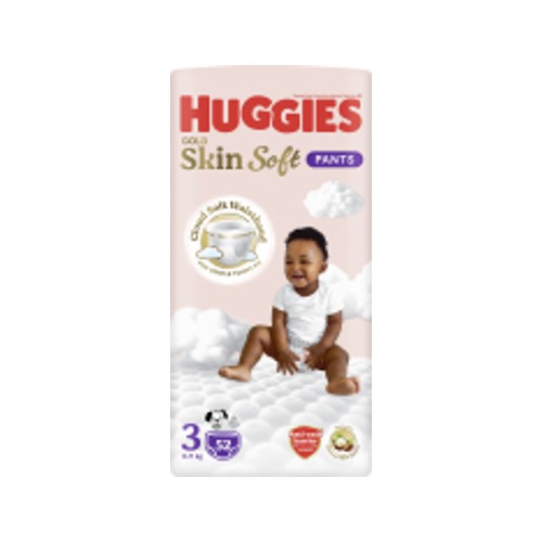 huggies gold skin soft pants size 3 value pack 52s