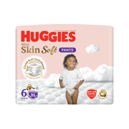 huggies gold skin soft pants size 6 value pack 35s