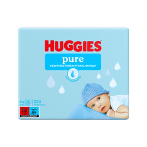 huggies pure baby wipes 4 x 56