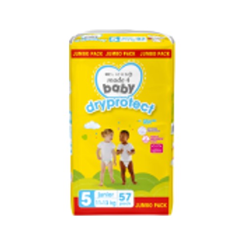 made 4 baby dryprotect baby diapers jumbo pack junior size 5 57 nappies