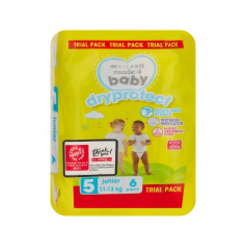made 4 baby dryprotect junior nappies size 5 6s