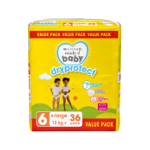 made 4 baby dryprotect nappies size 6 extra large 36s