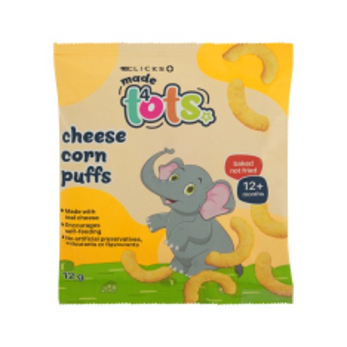 Made 4 Tots Corn Puffs Cheese 12g