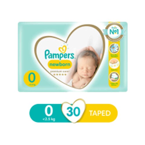 pampers premium care nappies size 0 30s