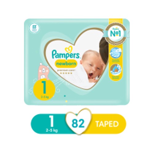 pampers premium care nappies size 1 82s