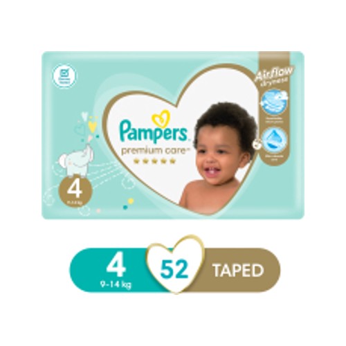 pampers premium care nappies size 4 52s
