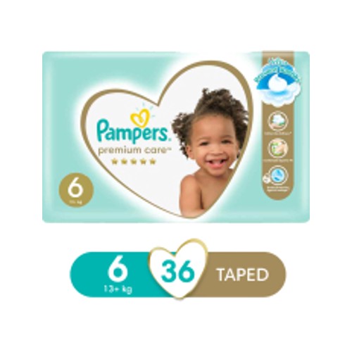 pampers premium care nappies size 6 36s