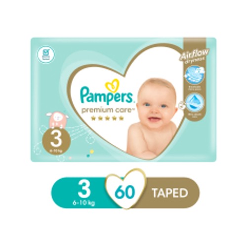 pampers premium care nappies value pack size 3 60s