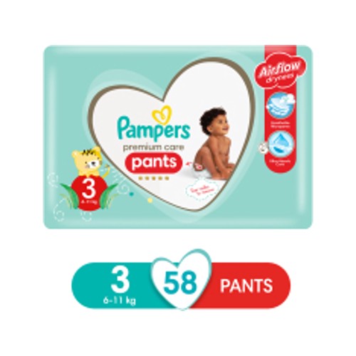 pampers premium care pants value pack size 3 58s