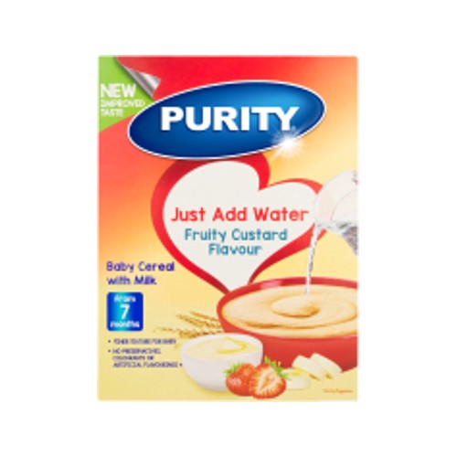 Purity Second Foods Baby Cereal with Milk Fruity Custard 200g