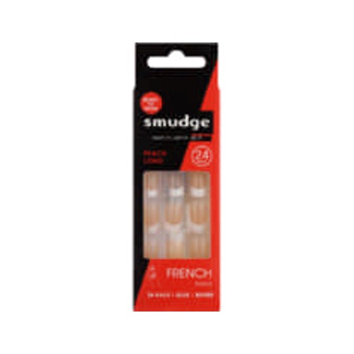 Smudge French Nails Large Peach 24 Piece