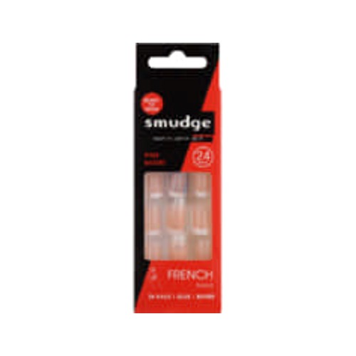 Smudge French Nails Small Pink 24 Piece