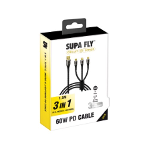 Supafly Circuit Series 3-in-1 Cable 1.5m