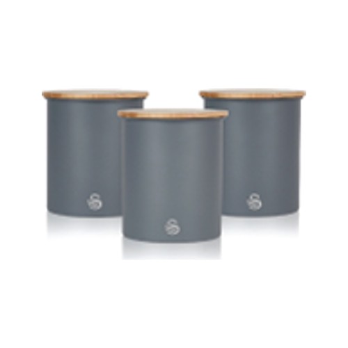 Swan 3 Piece Storage Canisters Nordic Slate Grey
