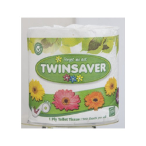 Twinsaver 1-ply Toilet Roll White