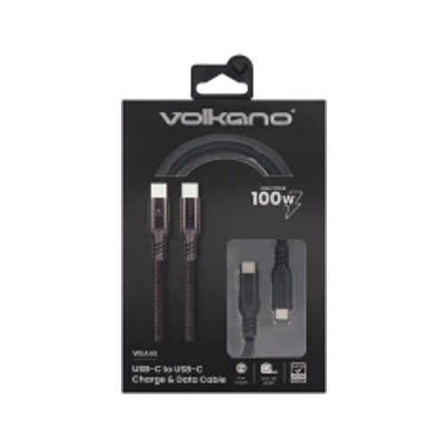 Volkano Weave Series 100w Type-C to Type-C Cable 1.2m