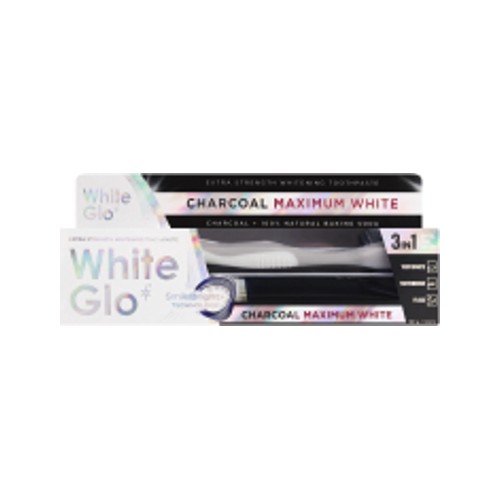 white glo charcoal baking soda maximum white toothpaste