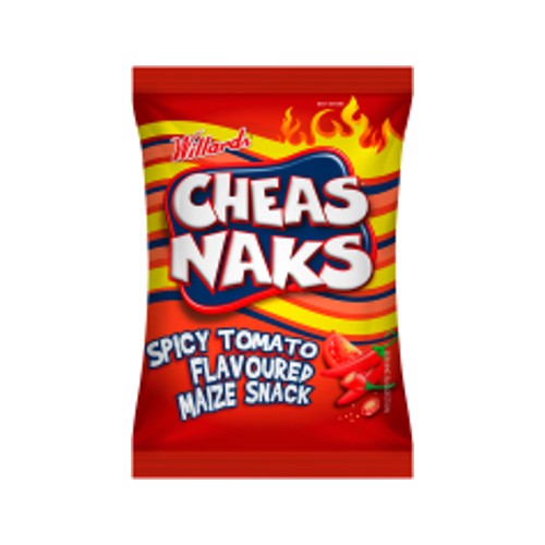 Willards Cheasnaks Flavoured Maize Snack Spicy Tomato 135g