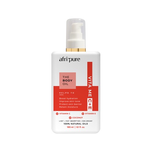 Afri Pure Body Oil 180ml Vit E and C