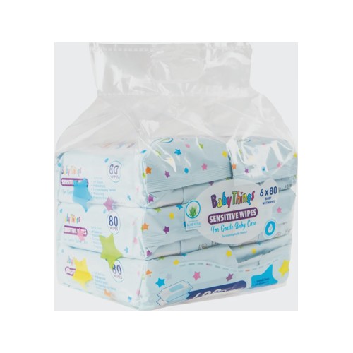 baby things sensitive wipes 80sx6