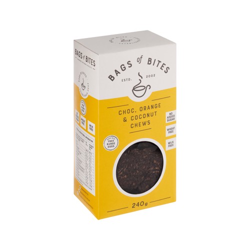 Bags of Bites Cashew Nut Choc Orange & Coconut