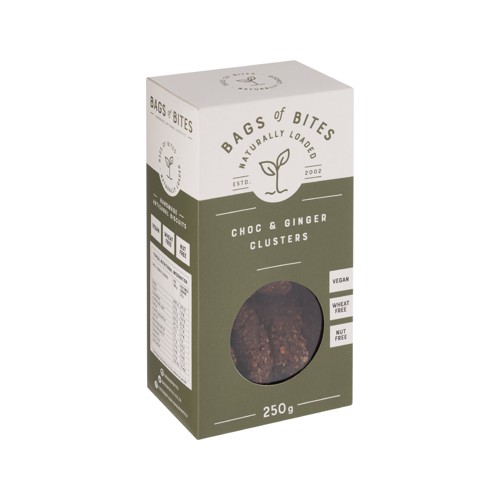 Bags of Bites Choc and Ginger Cluster 250g