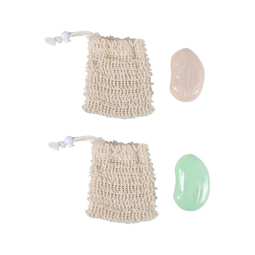 bathmate soap saver with soap bar lavender & peach 2pcs