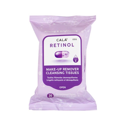 cala makeup remover cleansing tissues retinol 30pc
