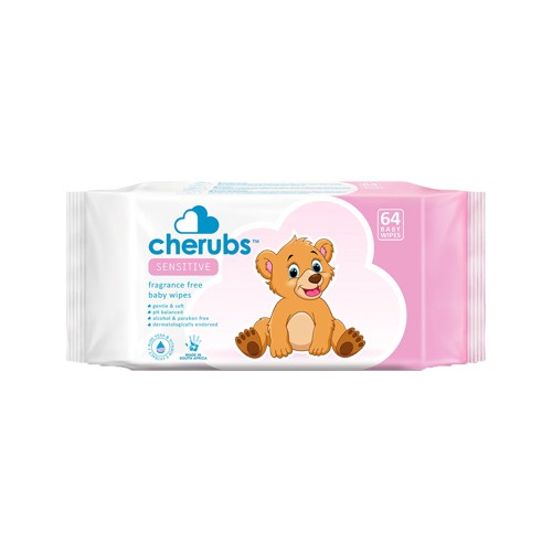 cherubs wipes sensitive 64 ea