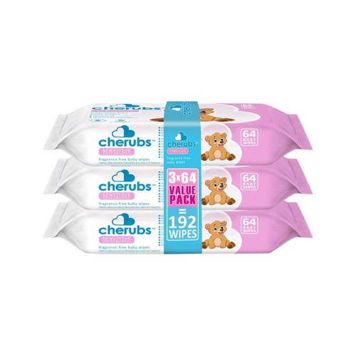 cherubs wipes sensitive triple pack 192