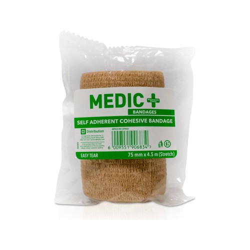 cohesive bandage 75mm x 45m stretch beige