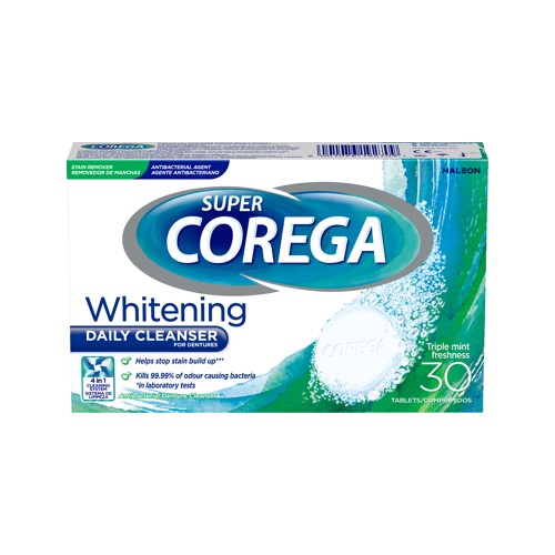 Corega Super Denture Cleanser Whitening 30 Tabs