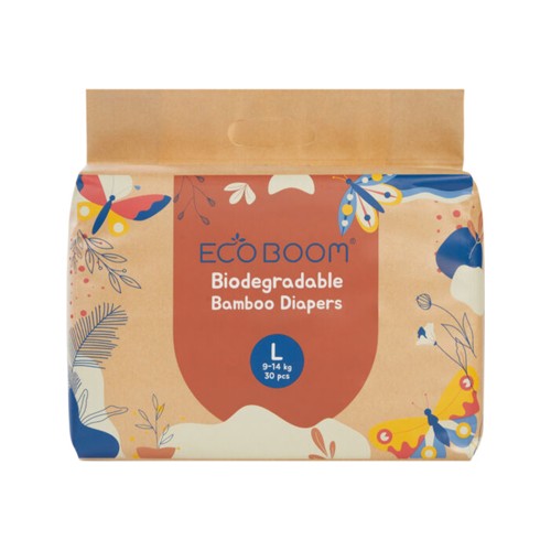 eco boom bamboo nappies large 30 pieces