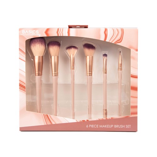 Eyeshadow Brush Set Metallic Rose 6pcs
