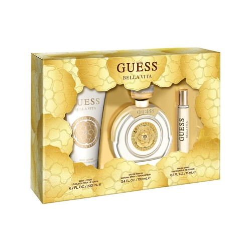 Guess Bella Vita Gift Set with Eau De Parfum 100ml Plus Travel Spray 15ml and a Body Lotion 200ml