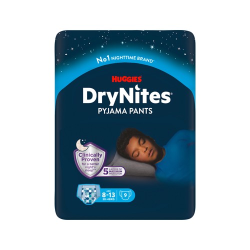 huggies drynites pants boy 8-13 years 9 pack