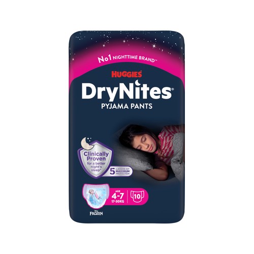 huggies drynites pants girl 4-7 years 10 pack