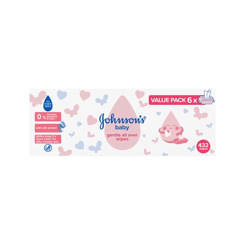 johnsons baby wipes 6x72s