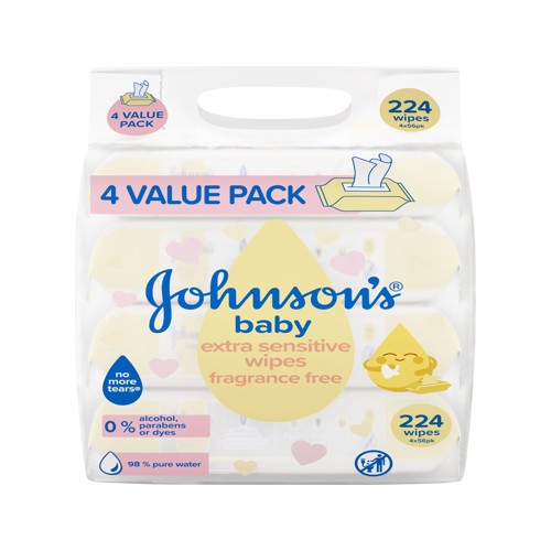 johnsons baby wipes extra sensitive 4 value pack 244 wipes