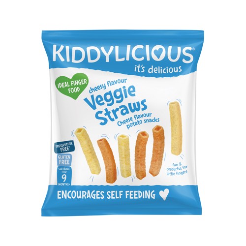 Kiddylicious Cheesy Flavoured Veggie Straws 12g