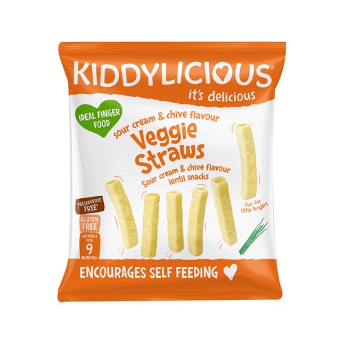 Kiddylicious Sour Cream & Chives Flavoured Veggie Straws 15g