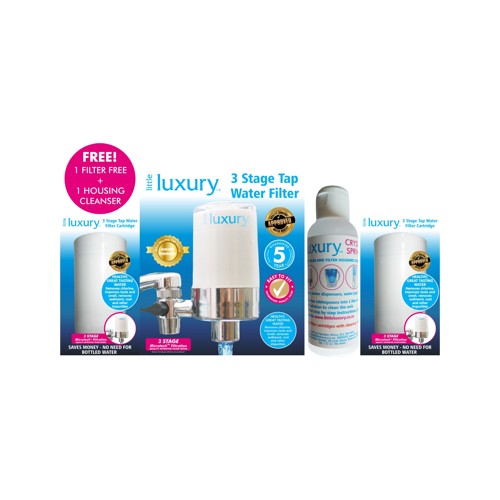 Little Luxury Screw on Tap 3 Stage Filter Unit Plus Free Filter and Cleanser